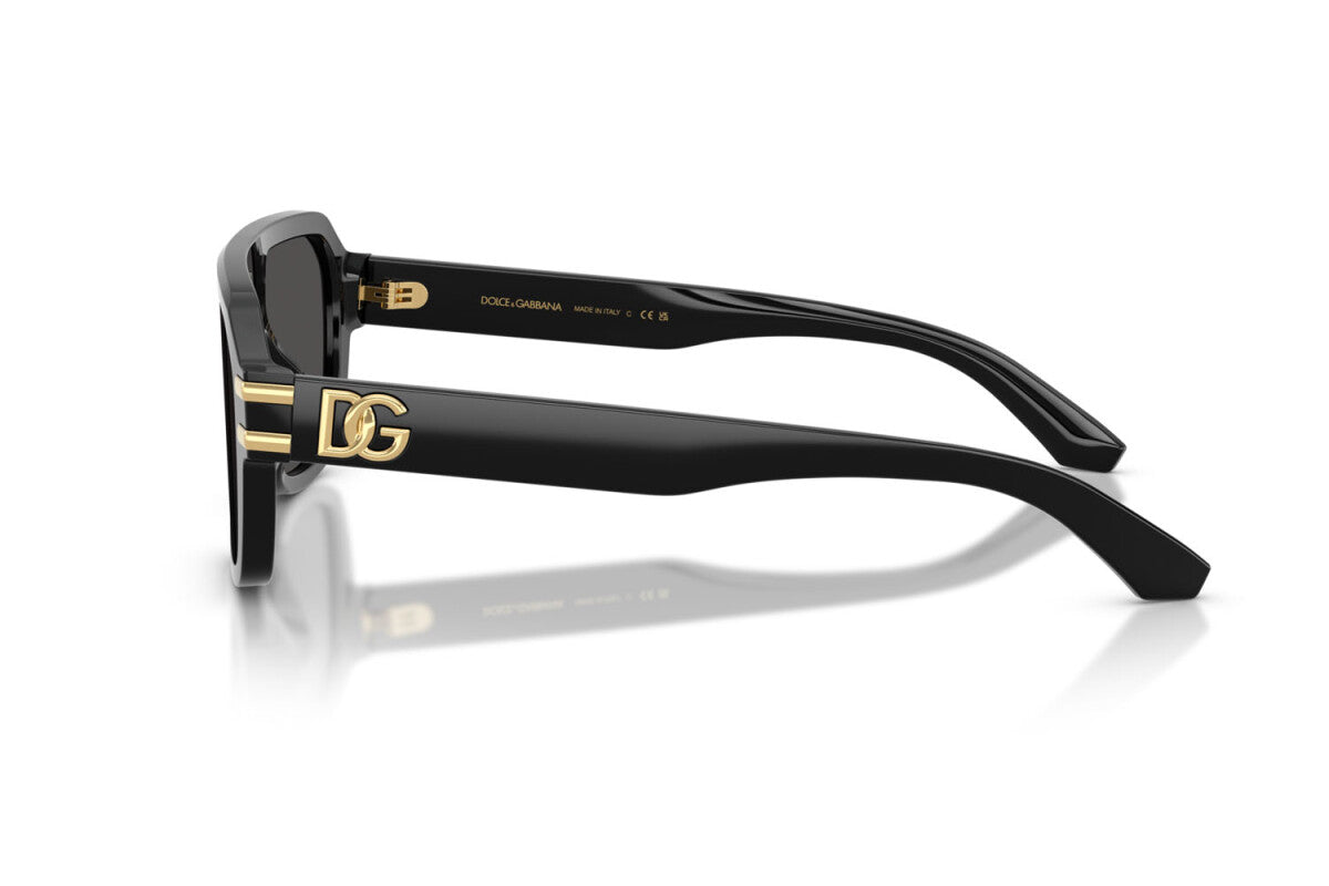 DOLCE & GABBANA DG4507 Black & Dark Grey Pilot Sunglasses For Men L