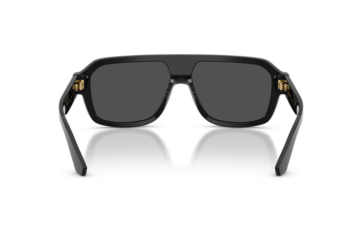 DOLCE & GABBANA DG4507 نظارة شمسية للرجال طراز Pilot باللونين الأسود والرمادي الداكن L