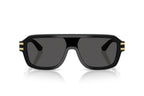 DOLCE & GABBANA DG4507 نظارة شمسية للرجال طراز Pilot باللونين الأسود والرمادي الداكن L