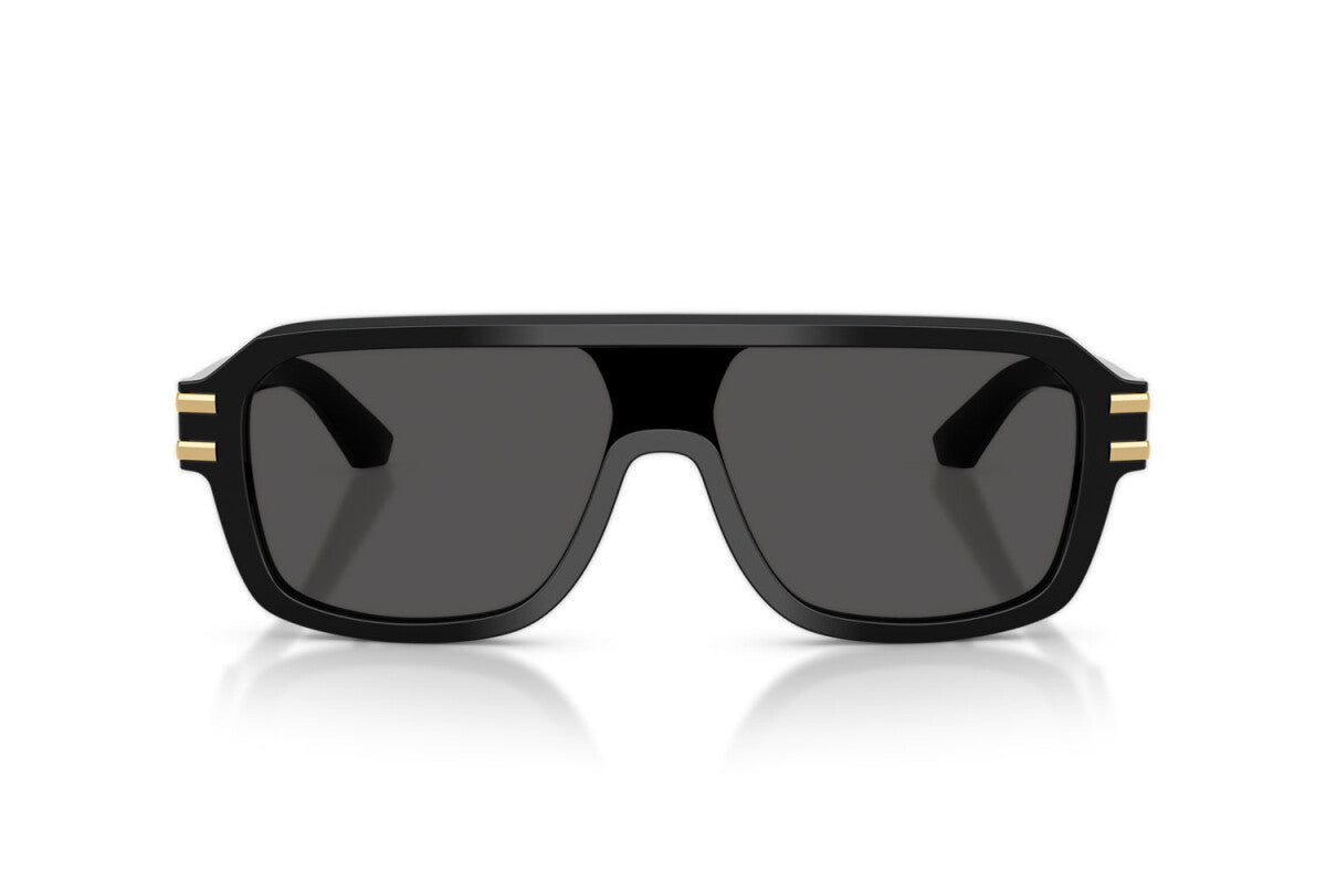 DOLCE & GABBANA DG4507 نظارة شمسية للرجال طراز Pilot باللونين الأسود والرمادي الداكن L