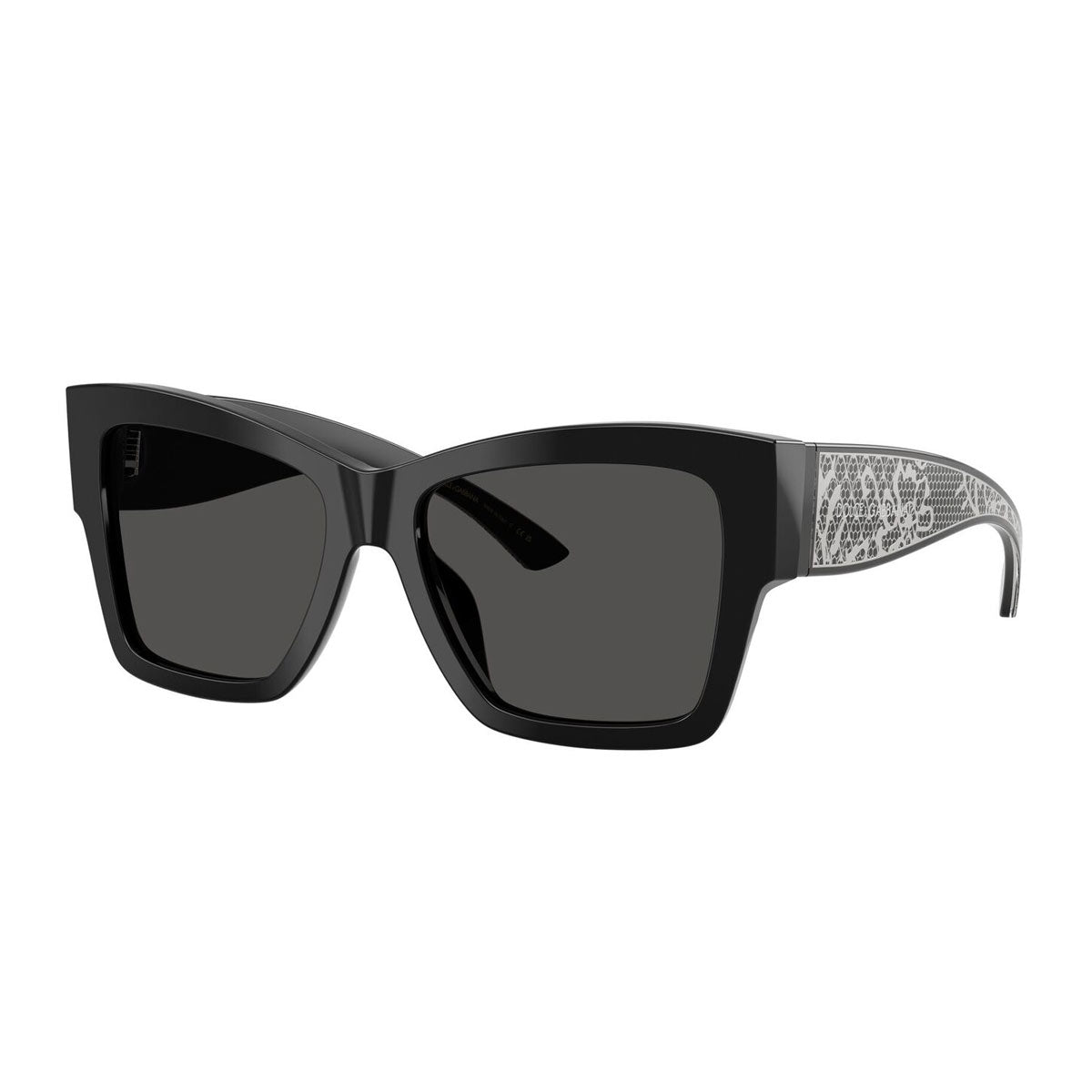D&G DG4493 نظارة شمسية مربعة سوداء ورمادية داكنة - مقاس 55