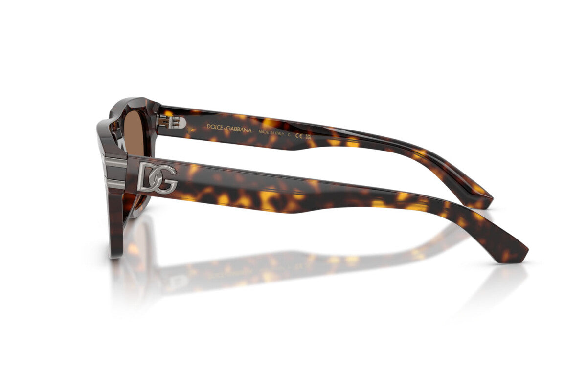 DOLCE & GABBANA DG4496 Havana & Dark Brown Rectangle Sunglasses For Men L