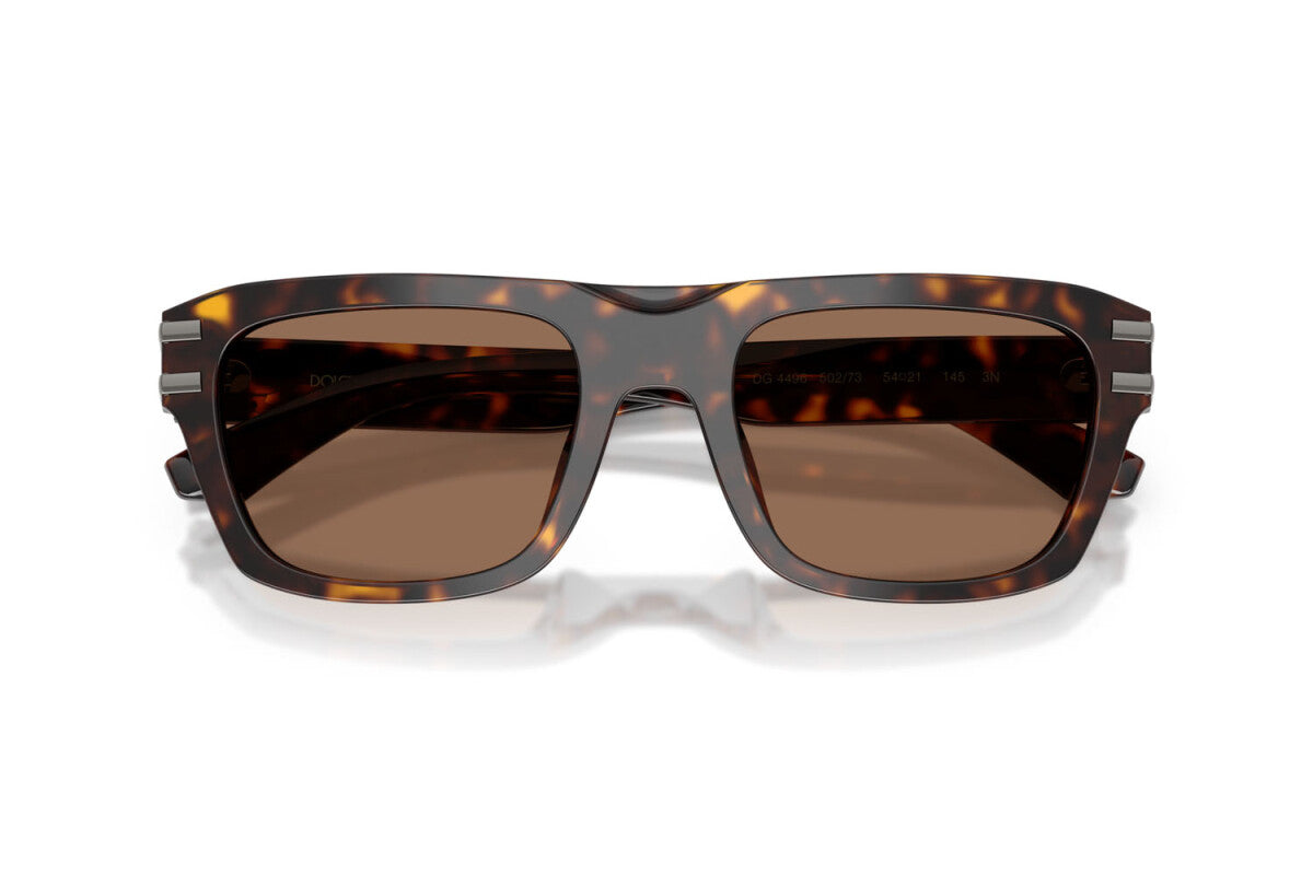 DOLCE & GABBANA DG4496 Havana & Dark Brown Rectangle Sunglasses For Men L