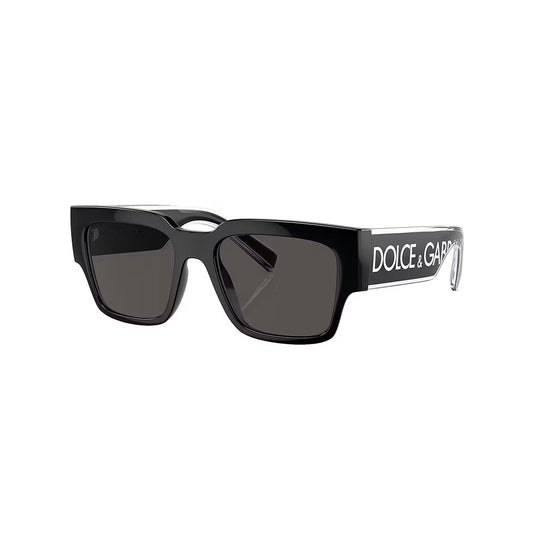 DOLCE & GABBANA DG6184 Black & Dark Grey Square Sunglasses For Men M