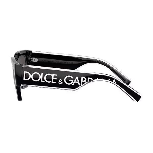 DOLCE & GABBANA DG6184 Black & Dark Grey Square Sunglasses For Men M