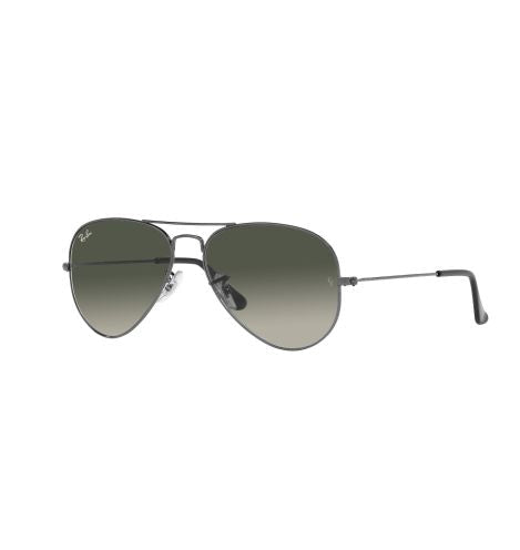 Ray-Ban Aviator Gunmetal & Grey Sunglasses-Size 55