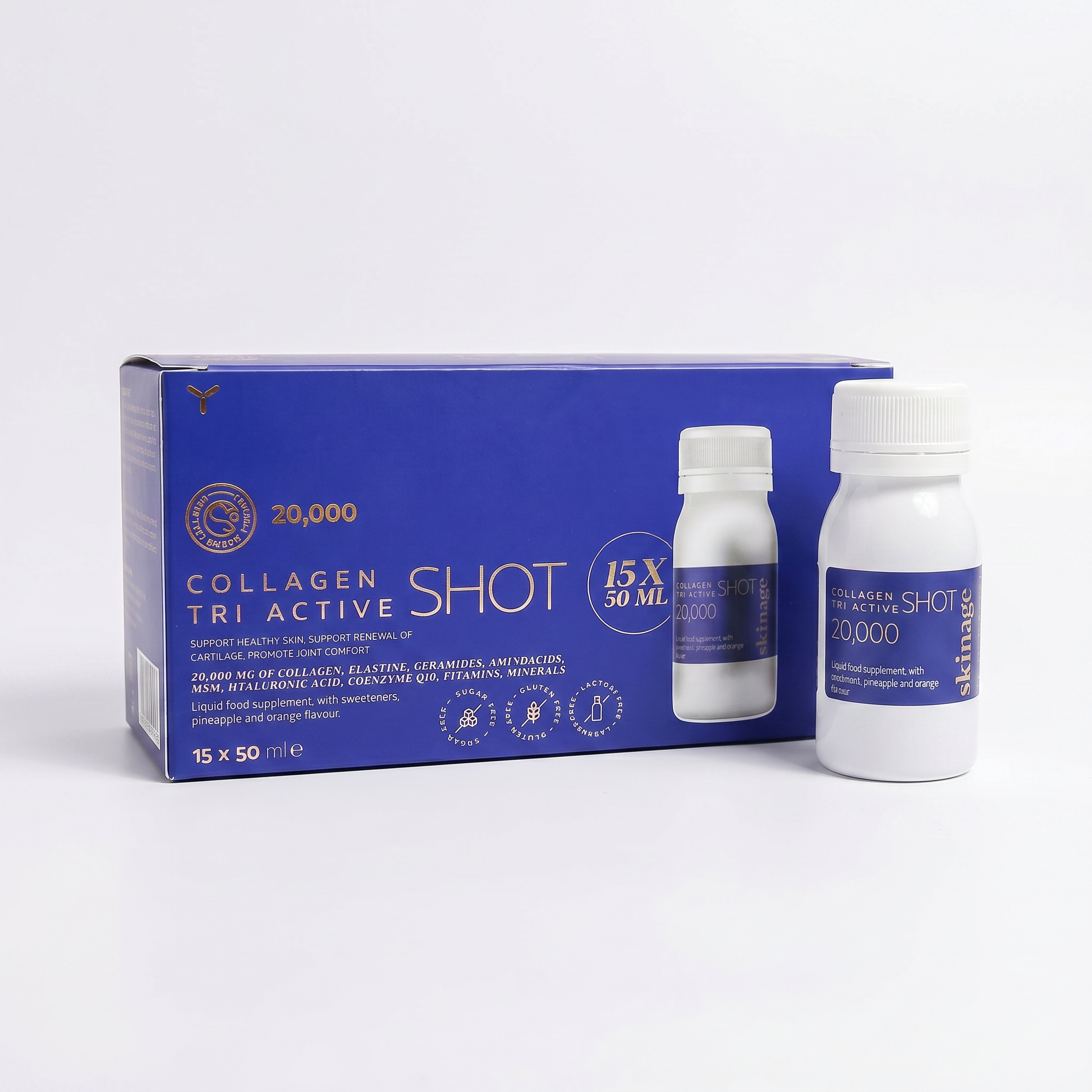 Skinage Tri-Active Marine Collagen Shot 20,000mg — 15 x 50ml