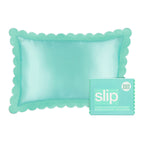 QUEEN PILLOWCASE SCALLLOPED EDGED - TURQUOISE