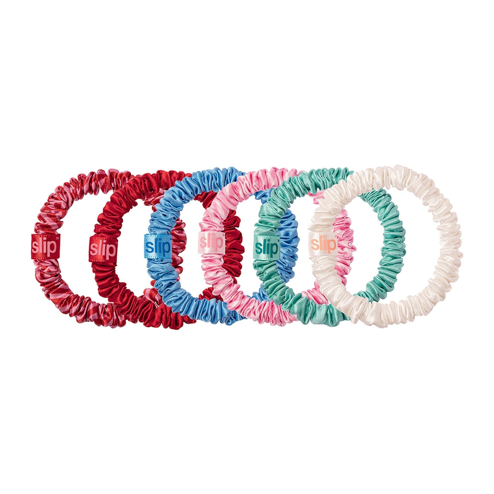 SKINNY SCRUNCHIES - SET OF 6  WITH POUCH HIGH TIDE