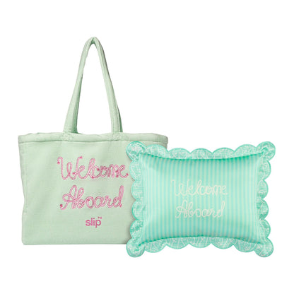 TRAVEL PILLOW WITH BEACH BAG LES VACANCES