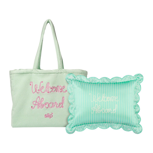 TRAVEL PILLOW WITH BEACH BAG LES VACANCES
